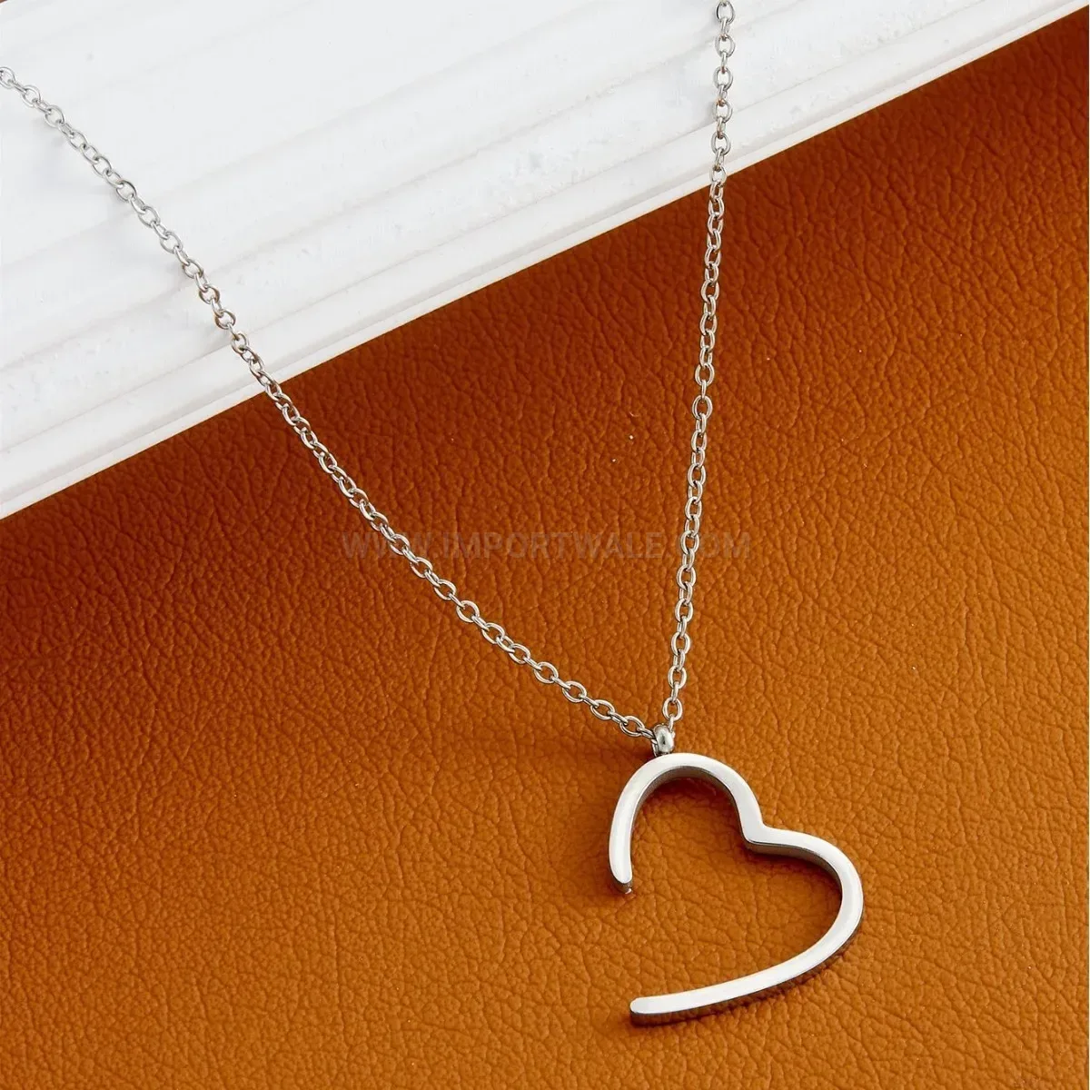 Premium Minimalist Stainless Steel Hollow Geometric Heart Pendant Necklace