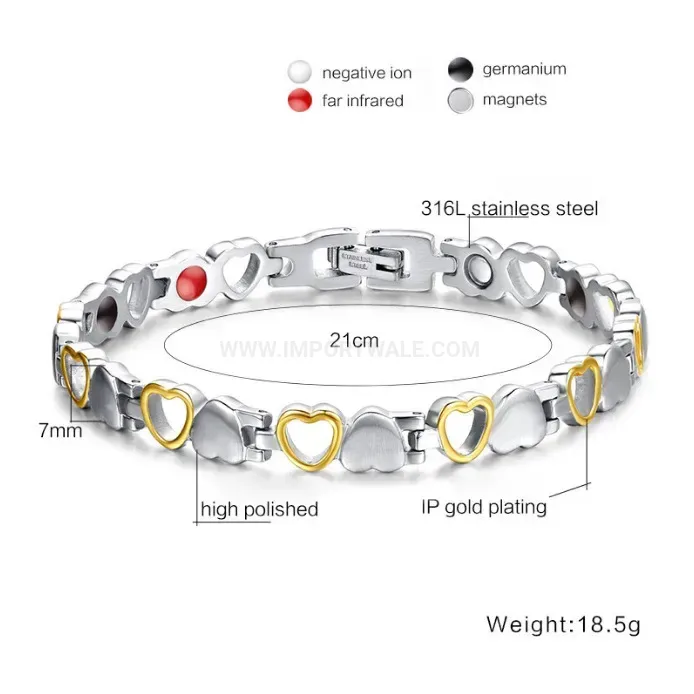 Premium Geometric Copper and Stainless Steel Bio Magnetic Bracelet