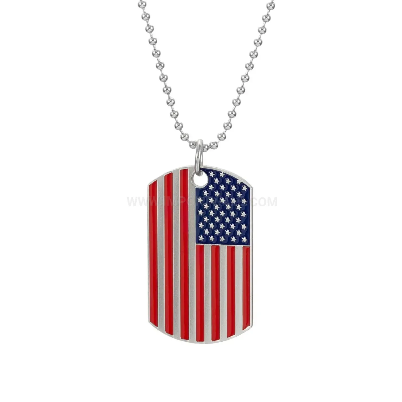Stainless Steel American Flag Dog Tag Hip Hop Pendant