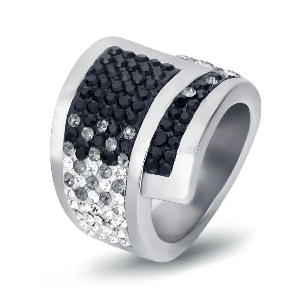 Double Layer Wide Statement Stainless Steel Ring 18mm