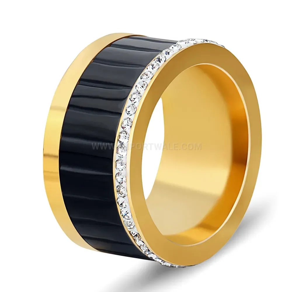 Rotating Stainless Steel Ring with Zirconia Accent