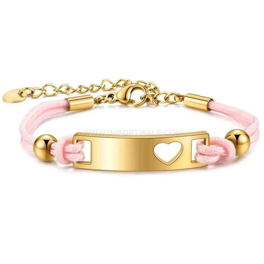 Elegant Stainless Steel Braided Rope Cord Charm Bracelet