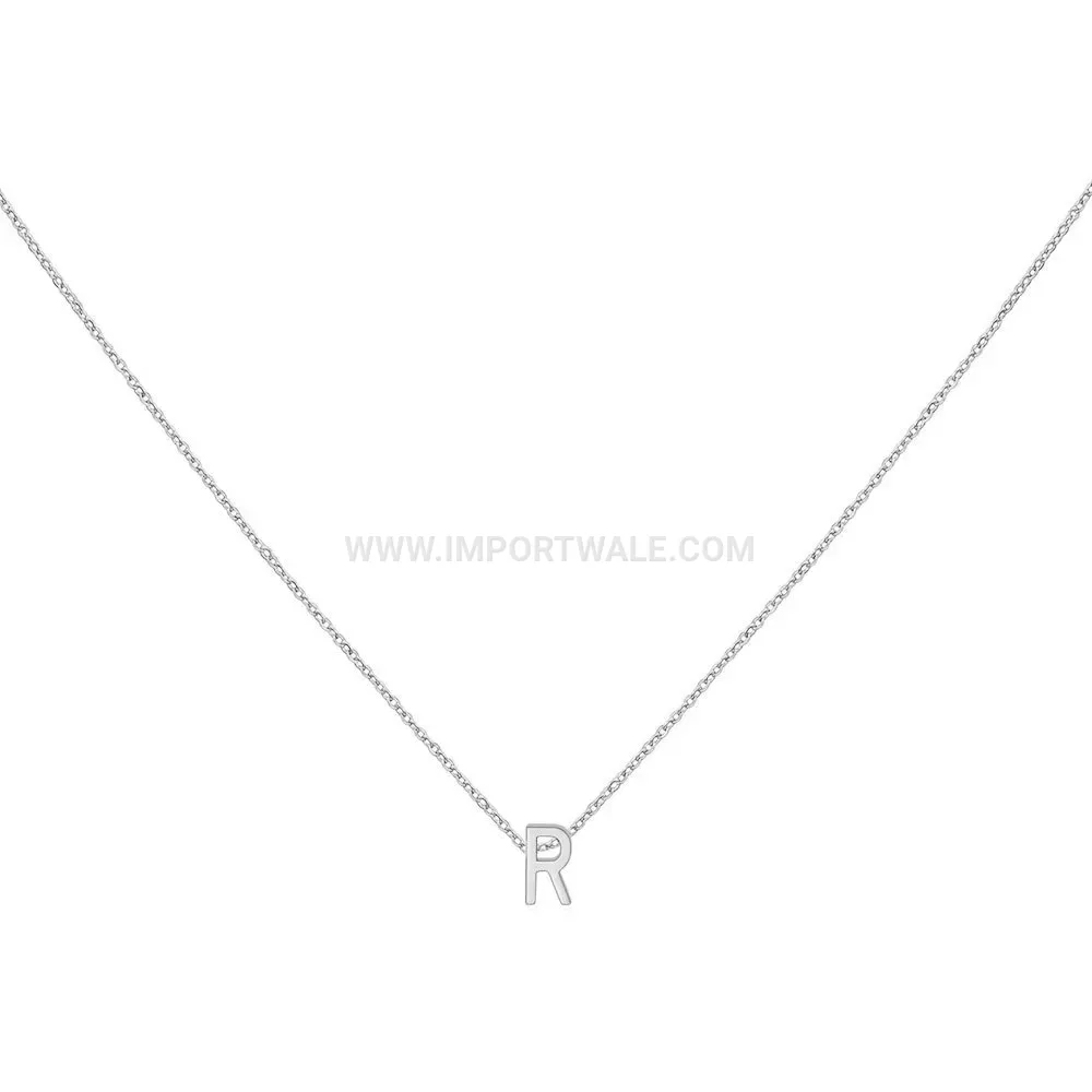 Capital Initial Letter Charm Stainless Steel Clavicle Necklace