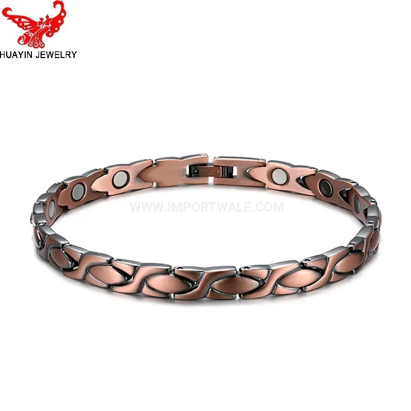 Modern Minimalist Copper Fish Bio Magnetic Charm Bracelet
