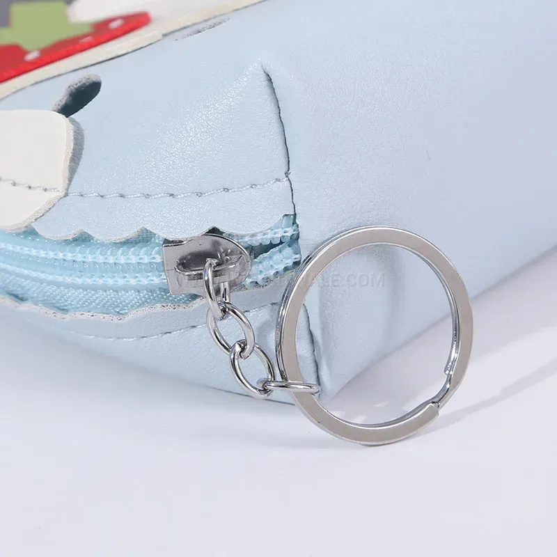 Classic Minimalist Strawberry Pattern Semicircle PU Leather Mini Pouch