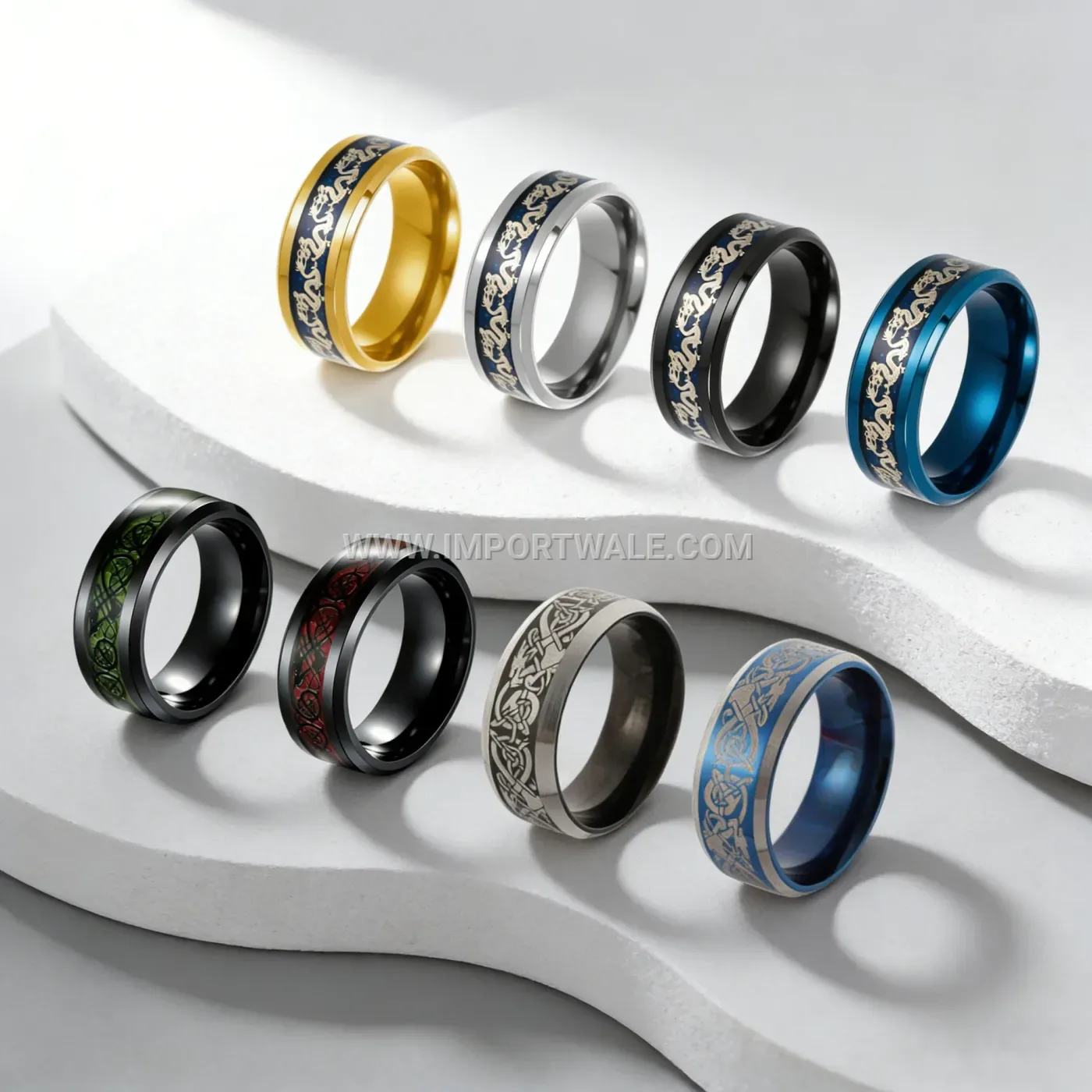 Polished Electroplated Stainless Steel Plain Plain Band Ring