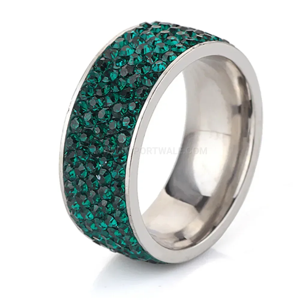 Five Row Rhinestone Stainless Steel Statement Ring