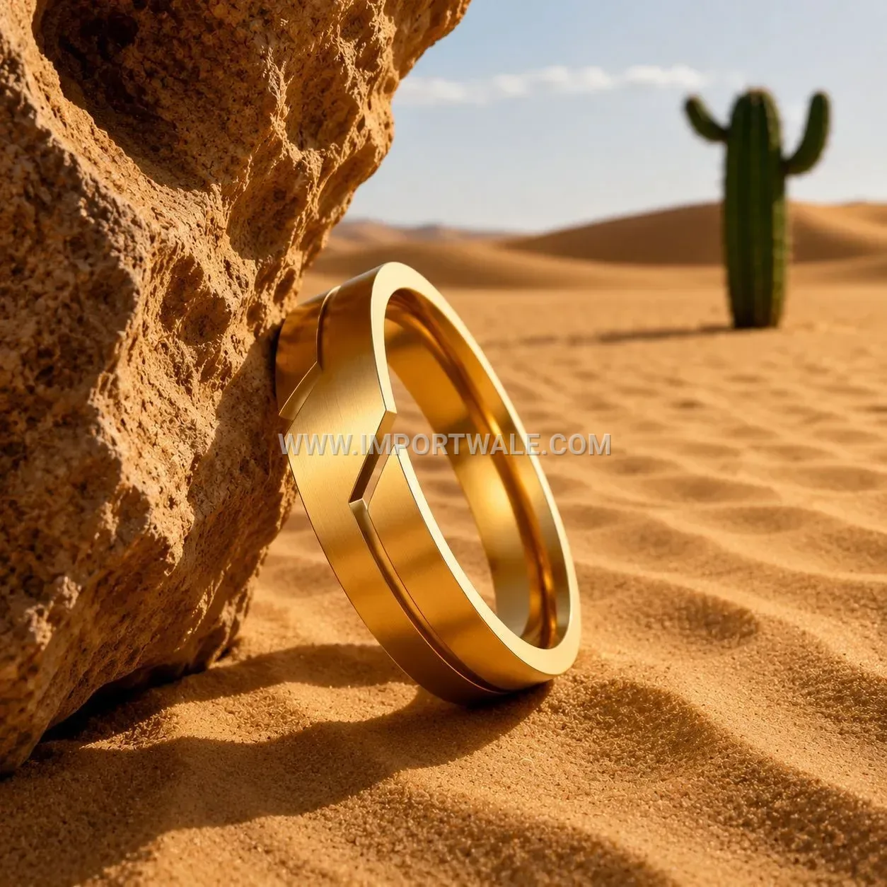 Cutout Line Stainless Steel Couple Band Ring