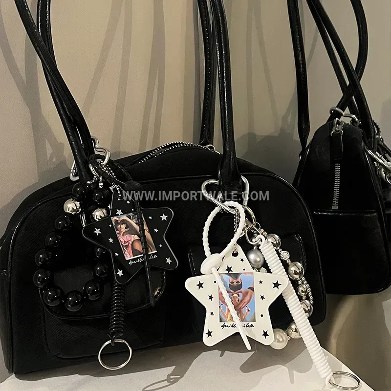 Star Shaped Photo Frame Resin Keychain Pendant
