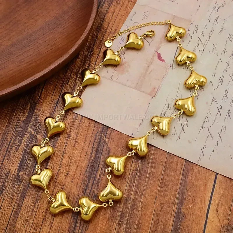 Stylish Chic Titanium Steel Heart Charm Statement Jewelry
