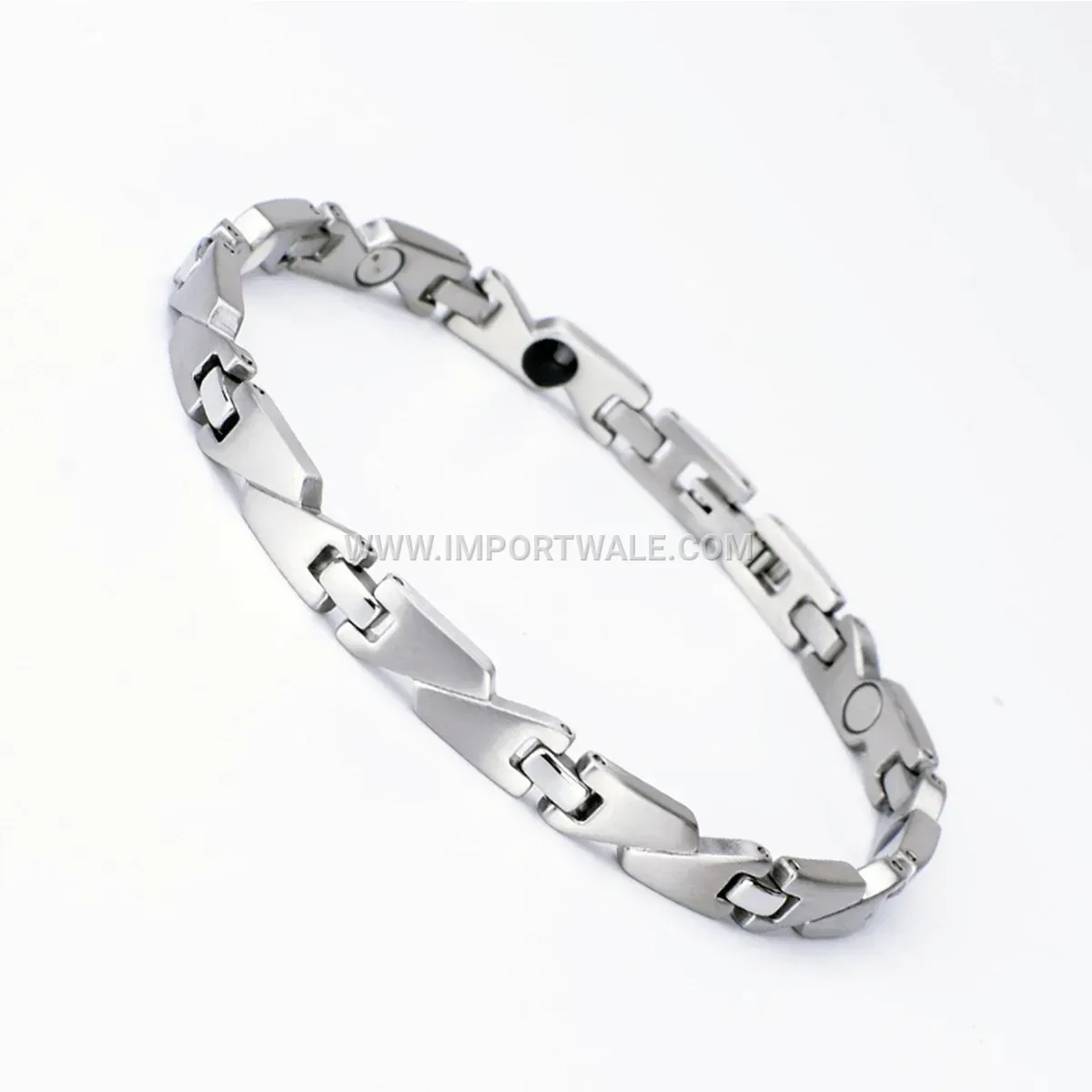 Unisex Asymmetric Electroplated Titanium Steel Magnetic Bracelet