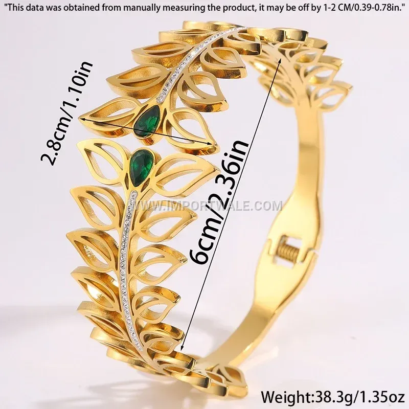 Gold Plated Titanium Steel Crown Charm Bangle