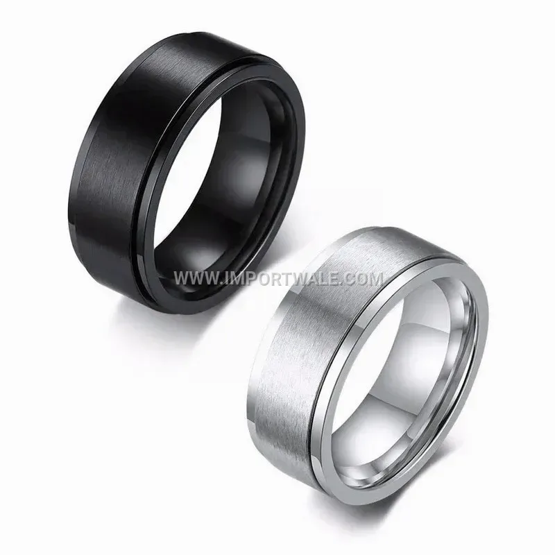 Matte Finish Stainless Steel Spinning Fidget Ring