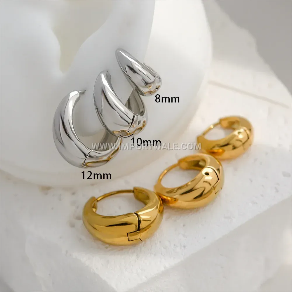 Eighteen Karat Gold Plated Teardrop Hoop Earrings with Stone