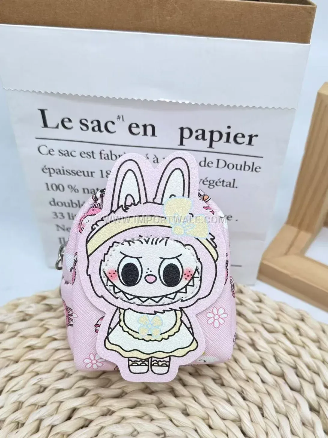 Playful Cartoon Backpack Mini Pouch Charm