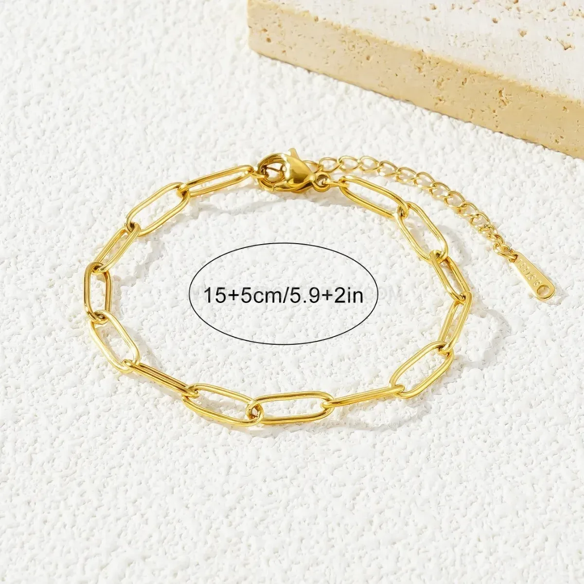 Modern Minimalist 18K Gold Plated Titanium Steel Cross Chain Jewelry Set
