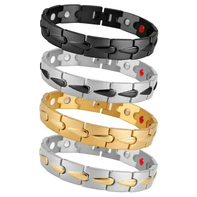 Trendy Teardrop Link Titanium Steel Magnetic Couple Bracelet