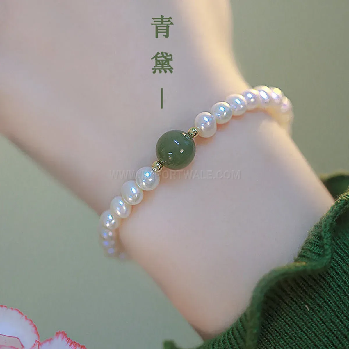 Premium Imitation Cat Eye and Pearl Beaded Strand Necklace