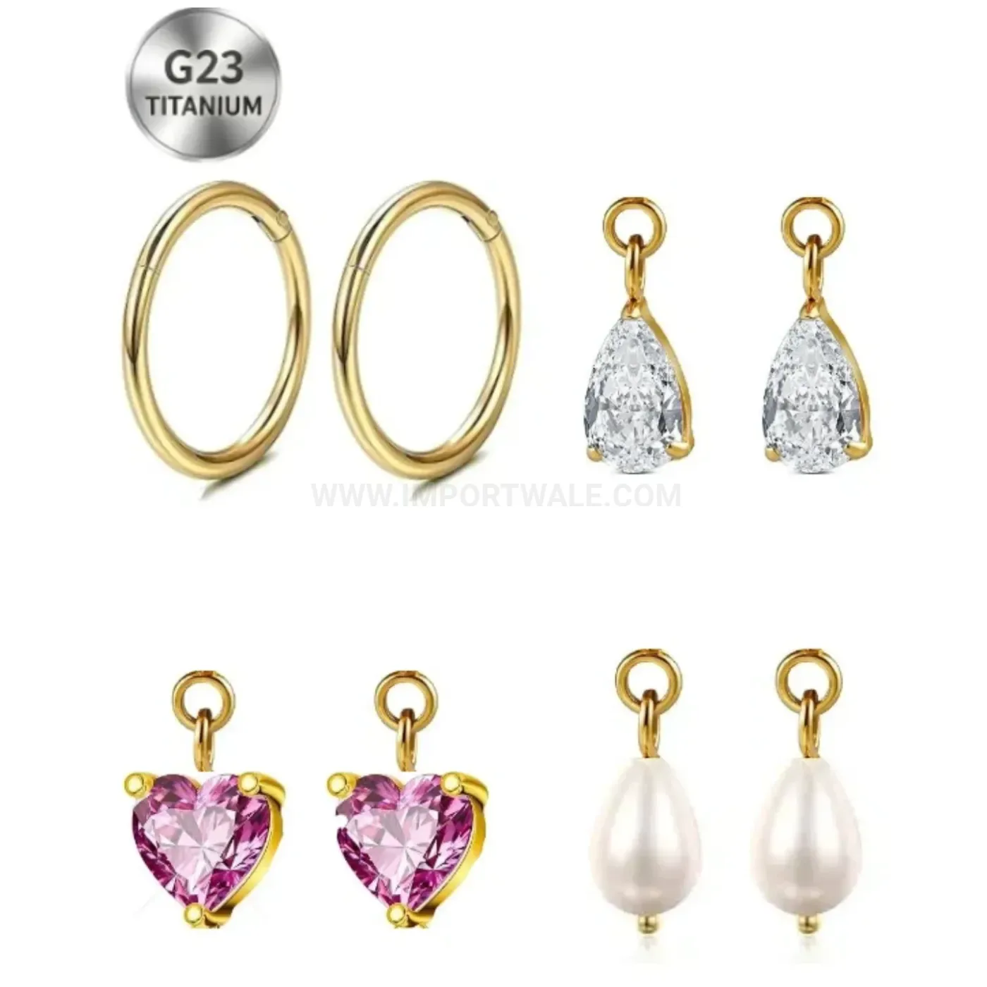 Chic G23 Titanium Seamless Clicker Hoop and Stud Body Piercing Set