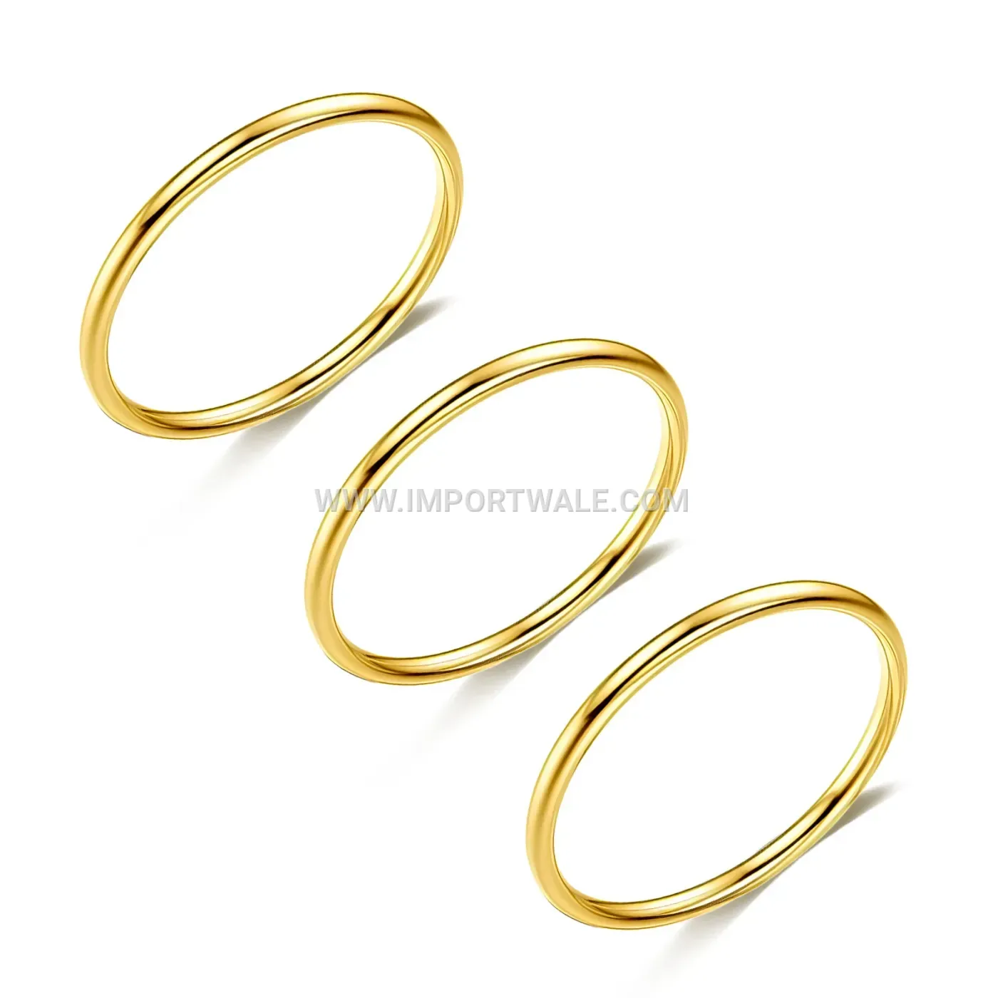 Ultra Thin 1mm 14K Gold Plated Stainless Steel Ring