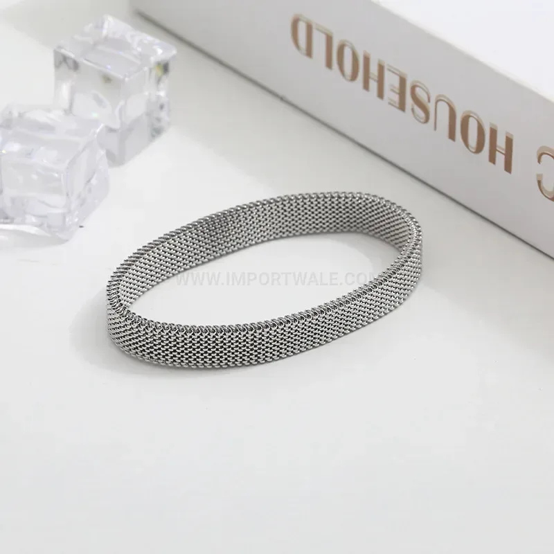 Premium Flexible Mesh Stainless Steel Stretch Bangle Bracelet