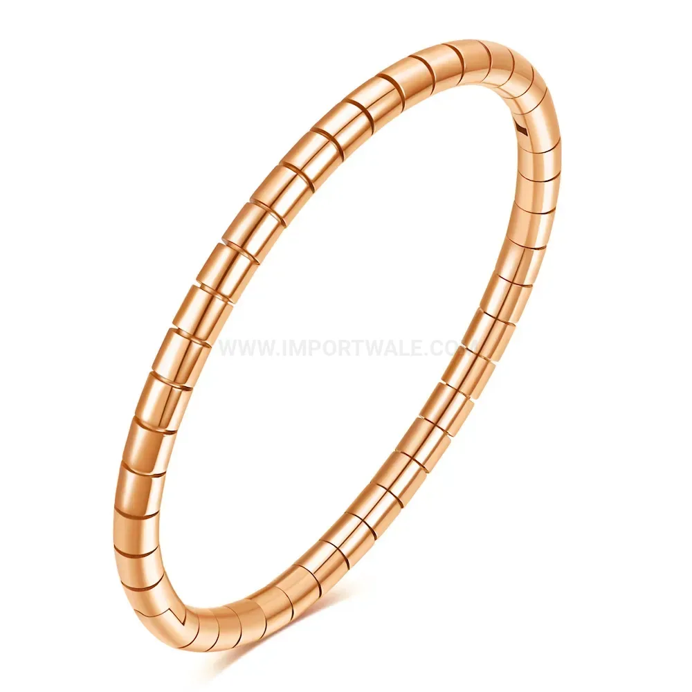 Designer Oval Snake Chain Open Stainless Steel Bangle