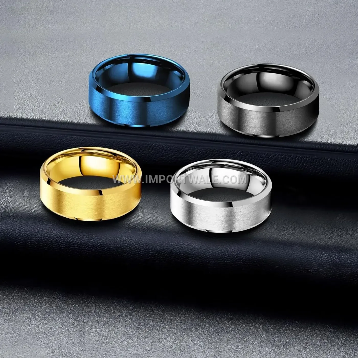 Matte Stainless Steel Geometric Band Ring