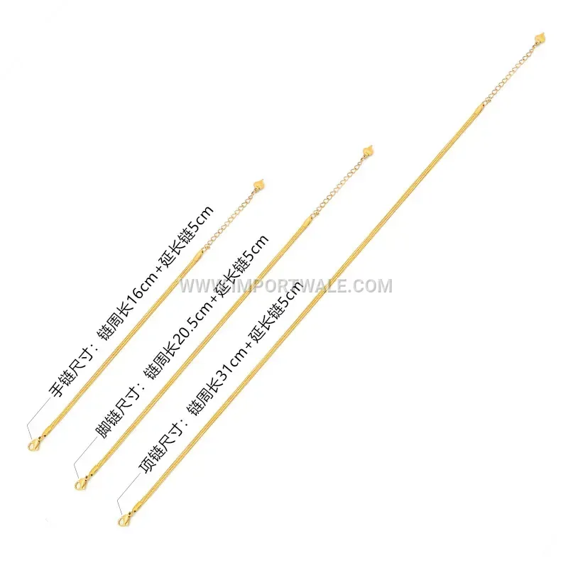 Minimalist Gold Stainless Steel Snake Chain Anklet