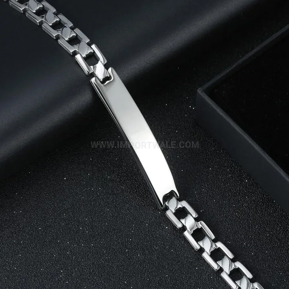 Polished Geometric Stainless Steel Watch Band Bracelet for Men