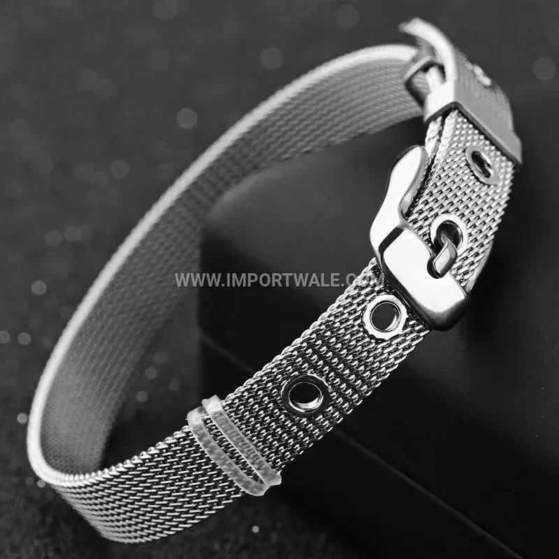 Woven Stainless Steel Mesh Belt Strap Bracelet