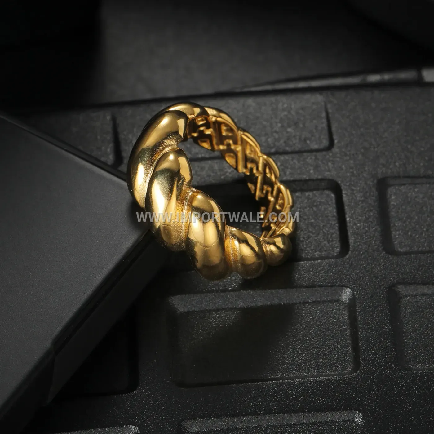 Twisted Rope Titanium Steel Unisex Band Ring