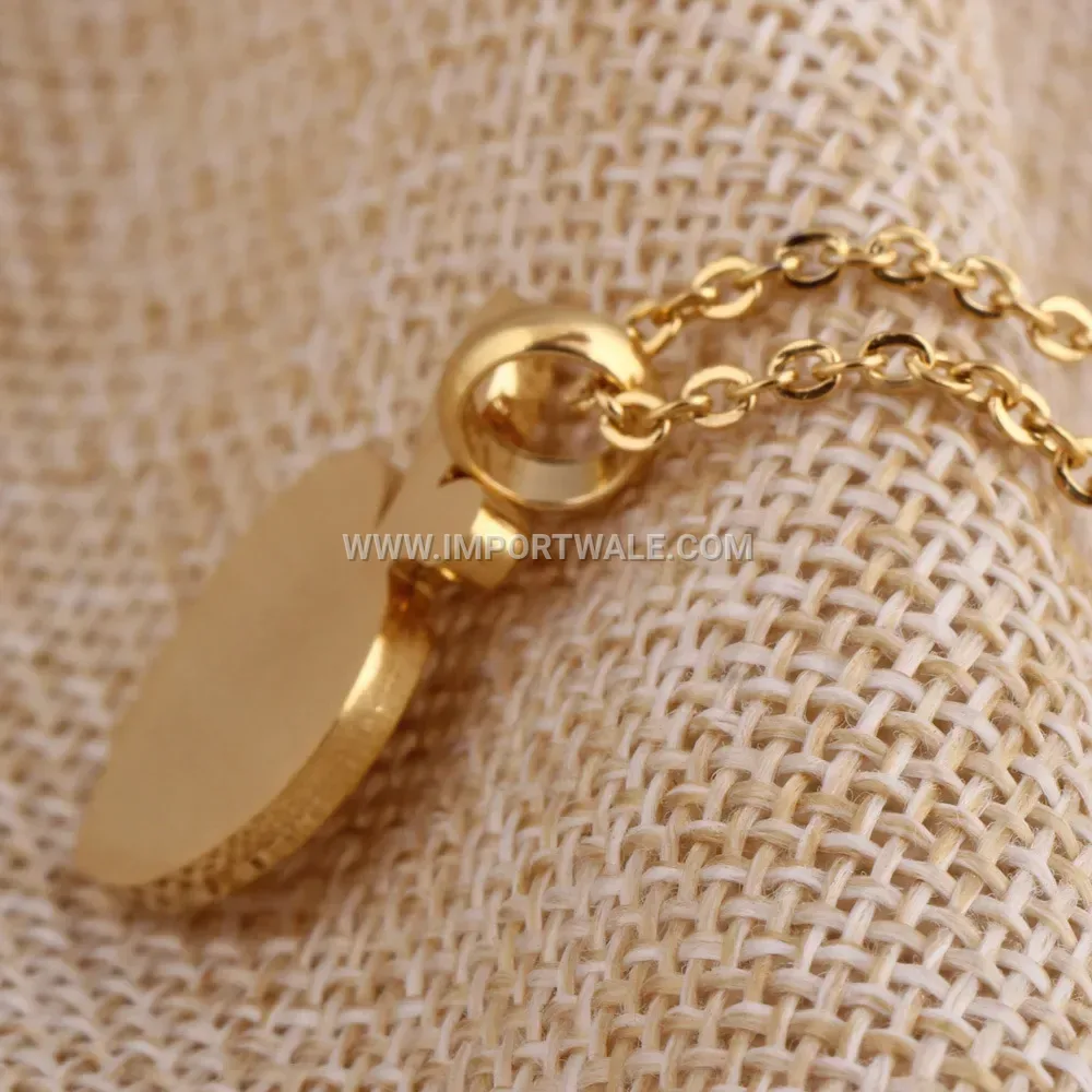 Gold Stainless Steel Shell Apple Heart Pendant Necklace