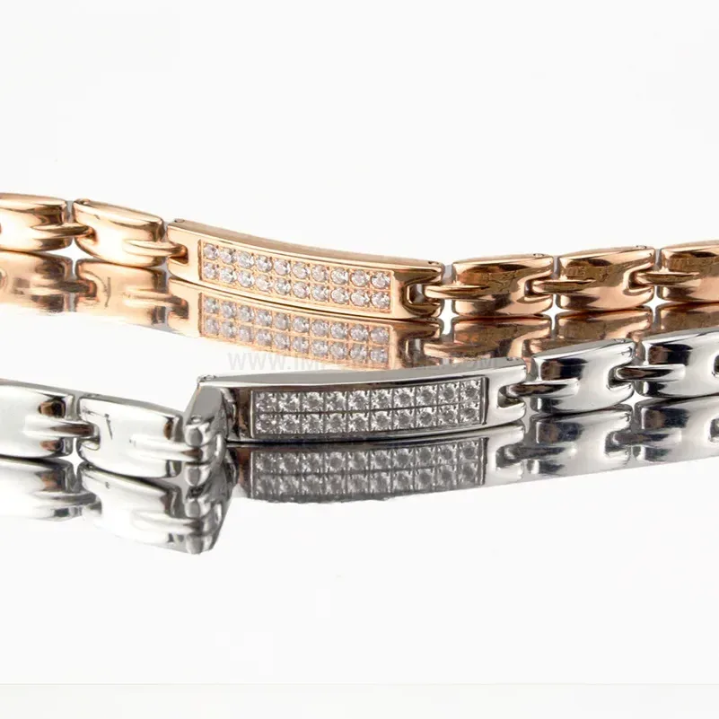Modern Pure Titanium Rose Gold Bio Magnetic Germanium Bracelet