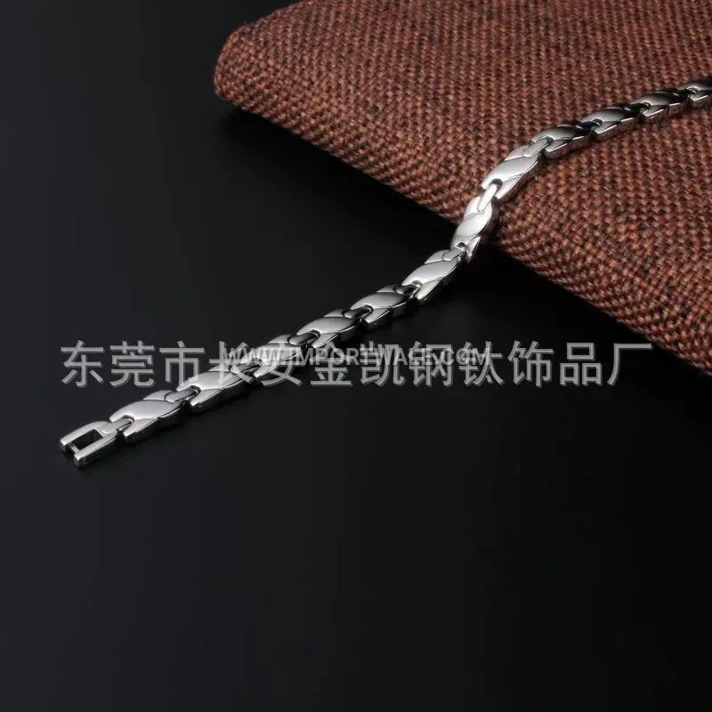 Women's Single Row Bio Magnetic Stainless Steel Link Bracelet