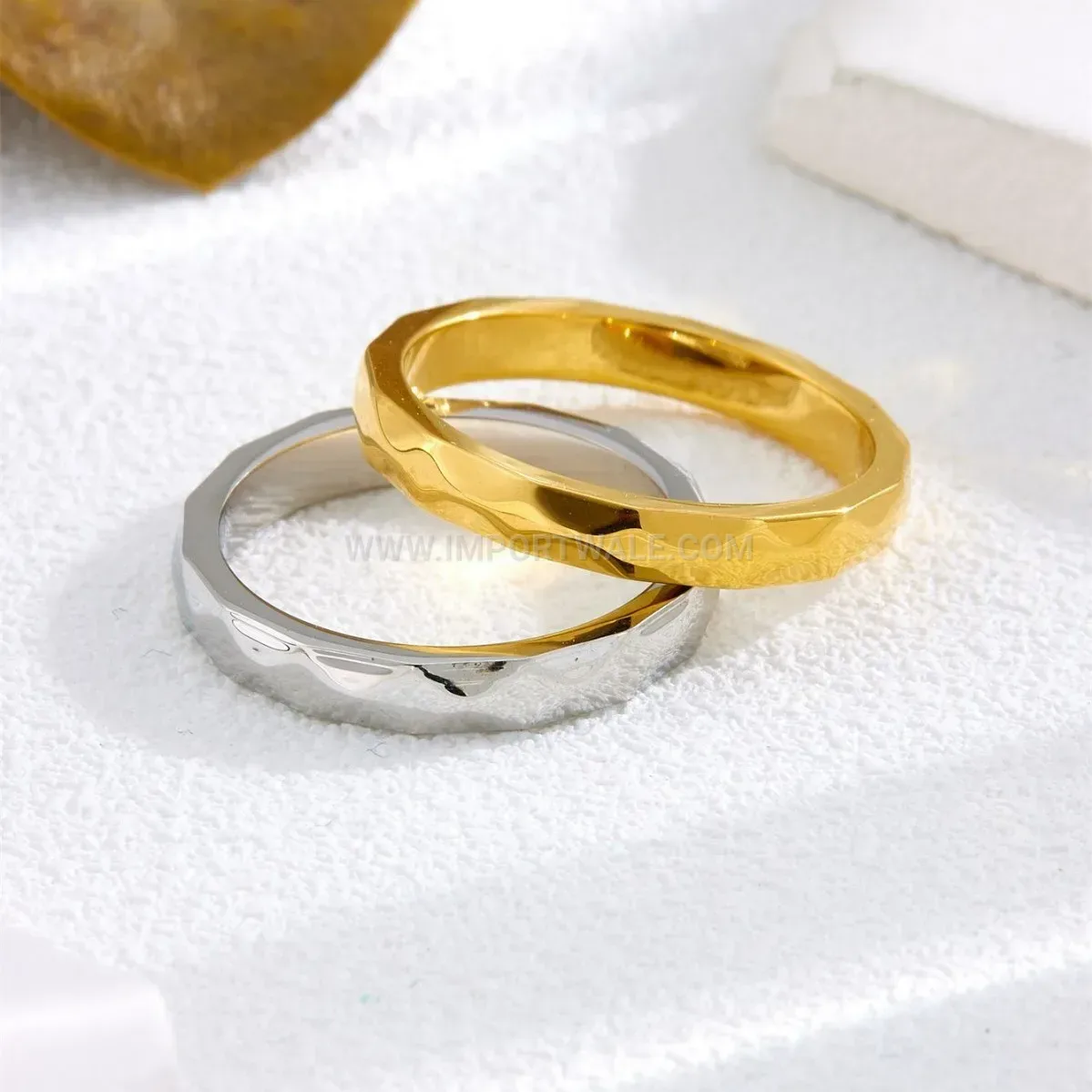 Faceted Geometric Rhombus Stainless Steel Ring