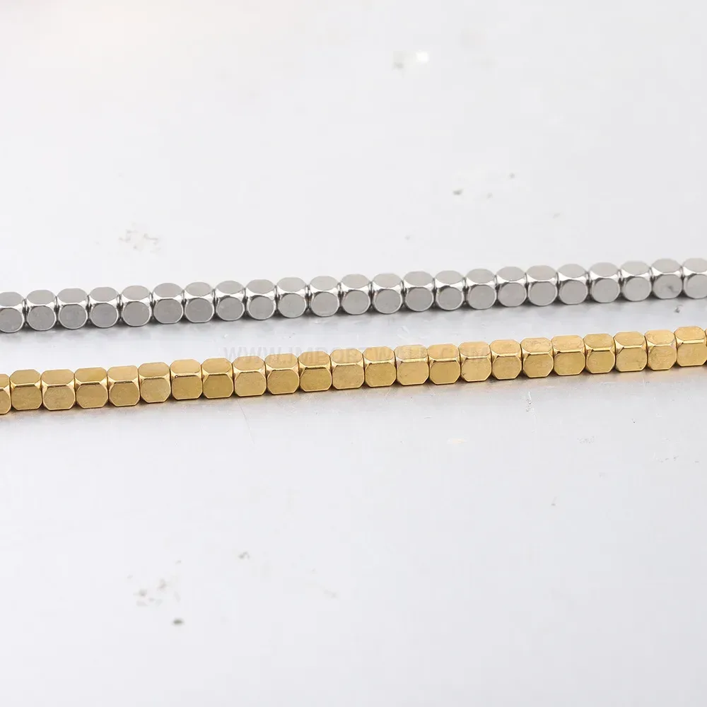 Polished Square Link Stainless Steel Chain Bracelet