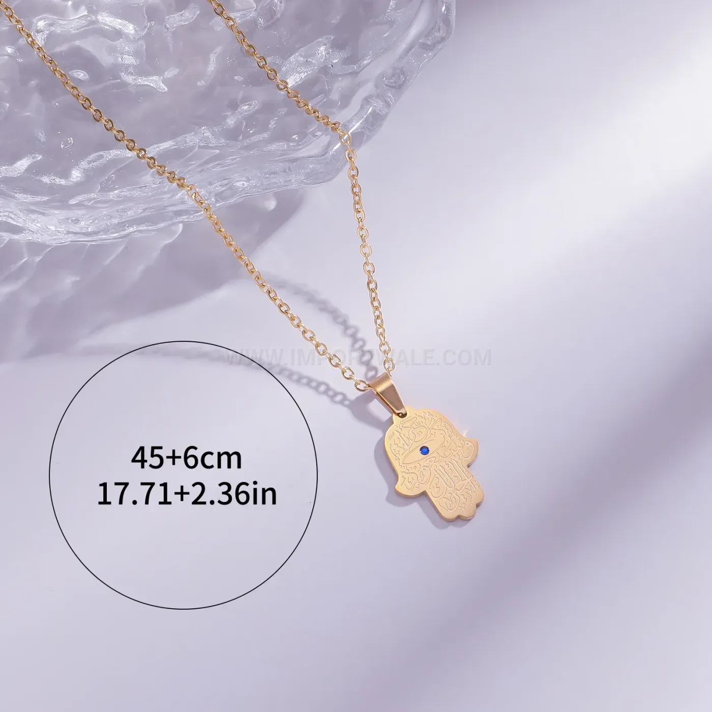 Bold Stainless Steel Arabic Calligraphy Pendant Necklace