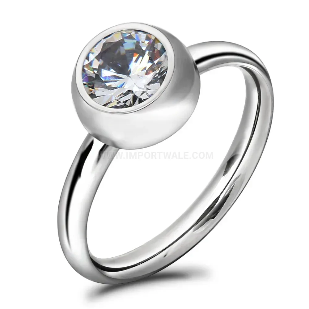 Bold Detachable Crystal Stainless Steel Geometric Pinky Ring