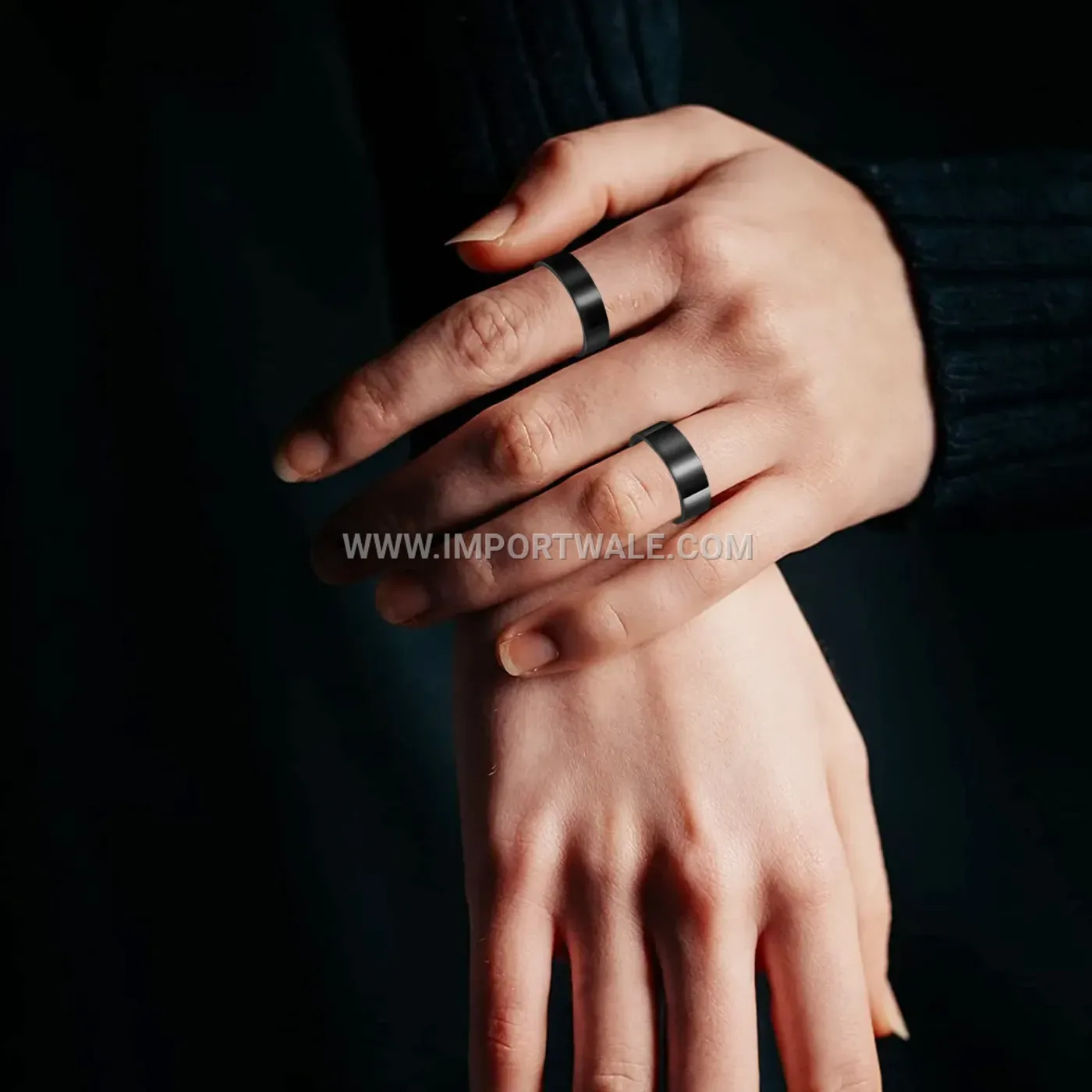 Sleek Stainless Steel Plain Band Ring Set