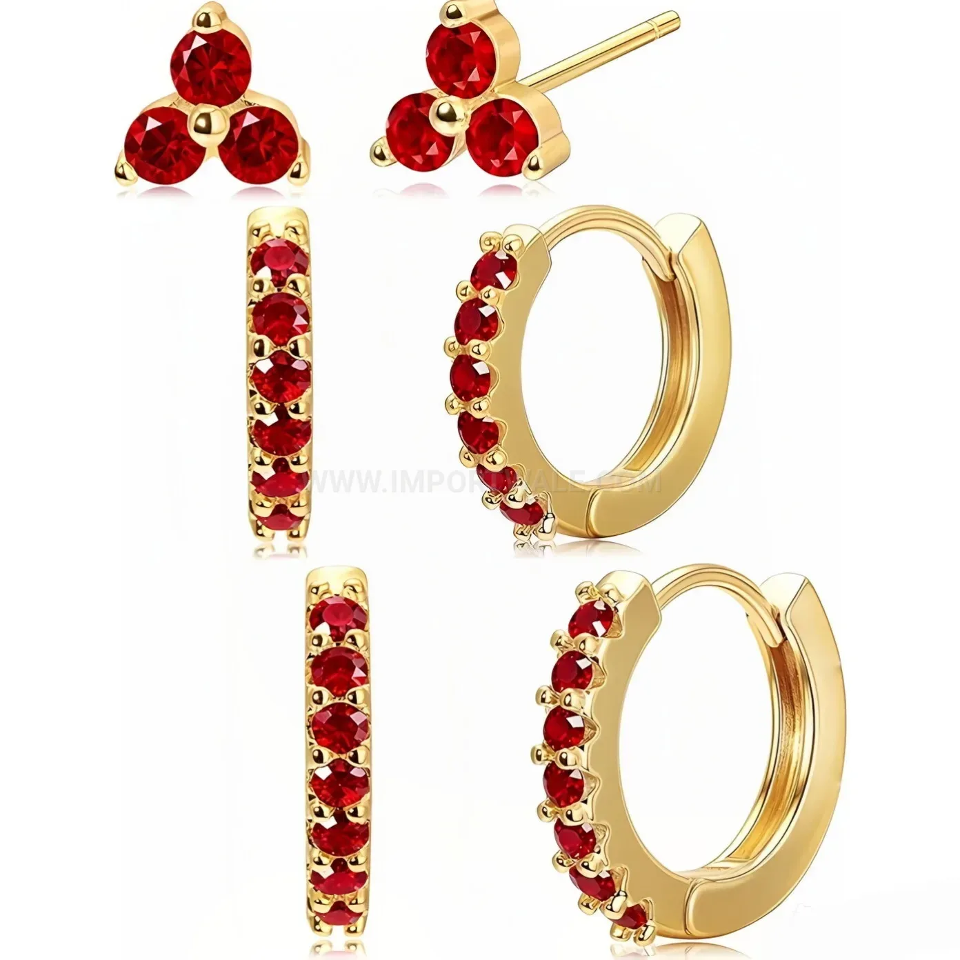 Classic Multicolor Zircon Stainless Steel Cartilage Piercing Hoop Set