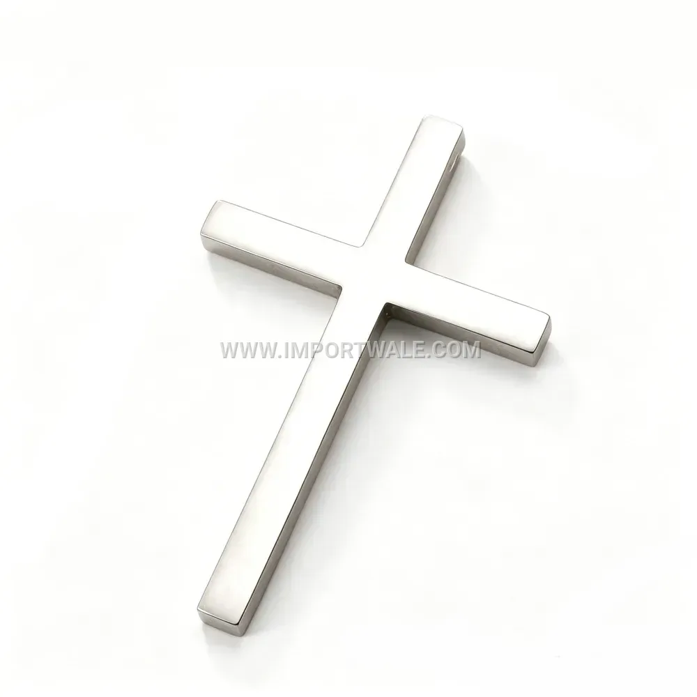 Polished Dimensional Stainless Steel Cross Pendant