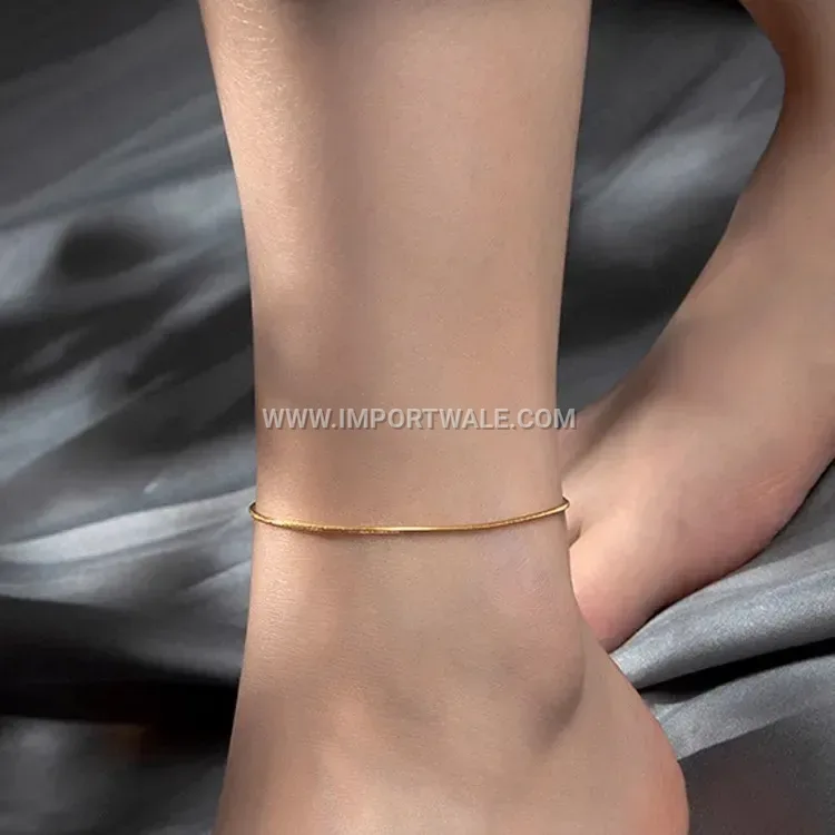 Sleek Snake Chain Titanium Steel Anklet