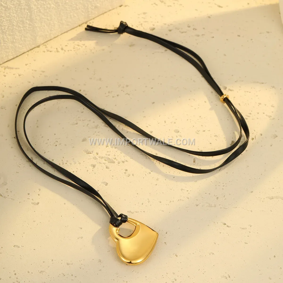 Gold Plated Stainless Steel Heart Pendant Necklace