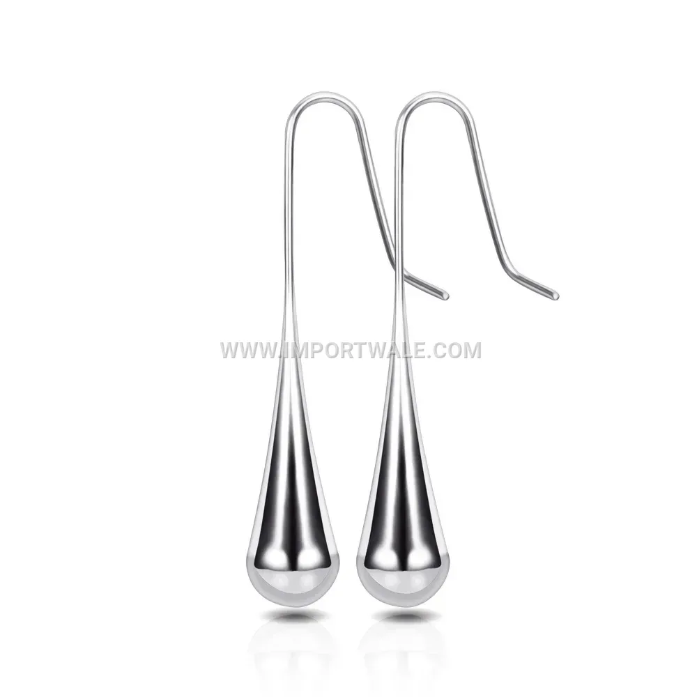 Sleek Teardrop Stainless Steel Stud Earrings