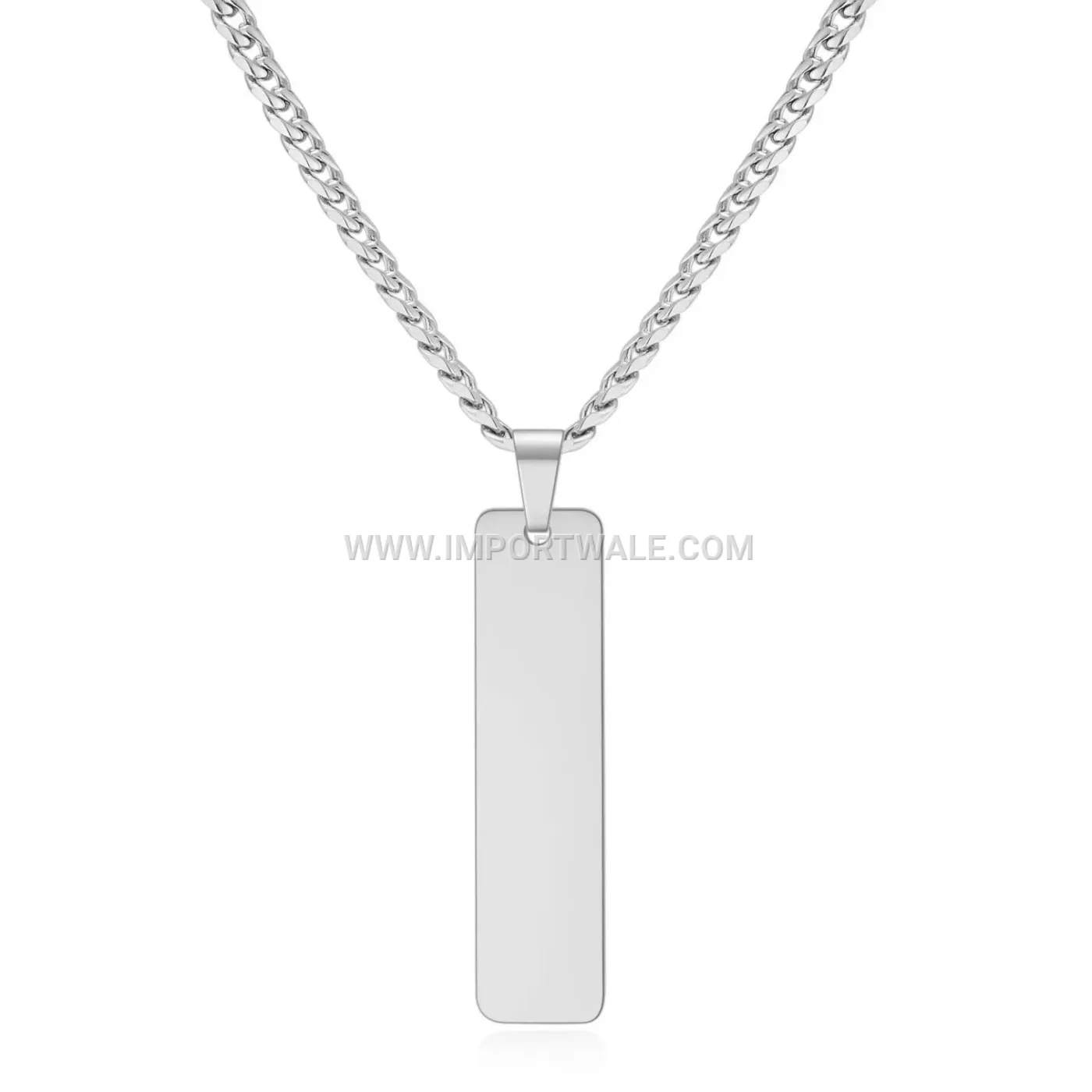 Smooth Geometric Bar Pendant Stainless Steel Unisex Necklace