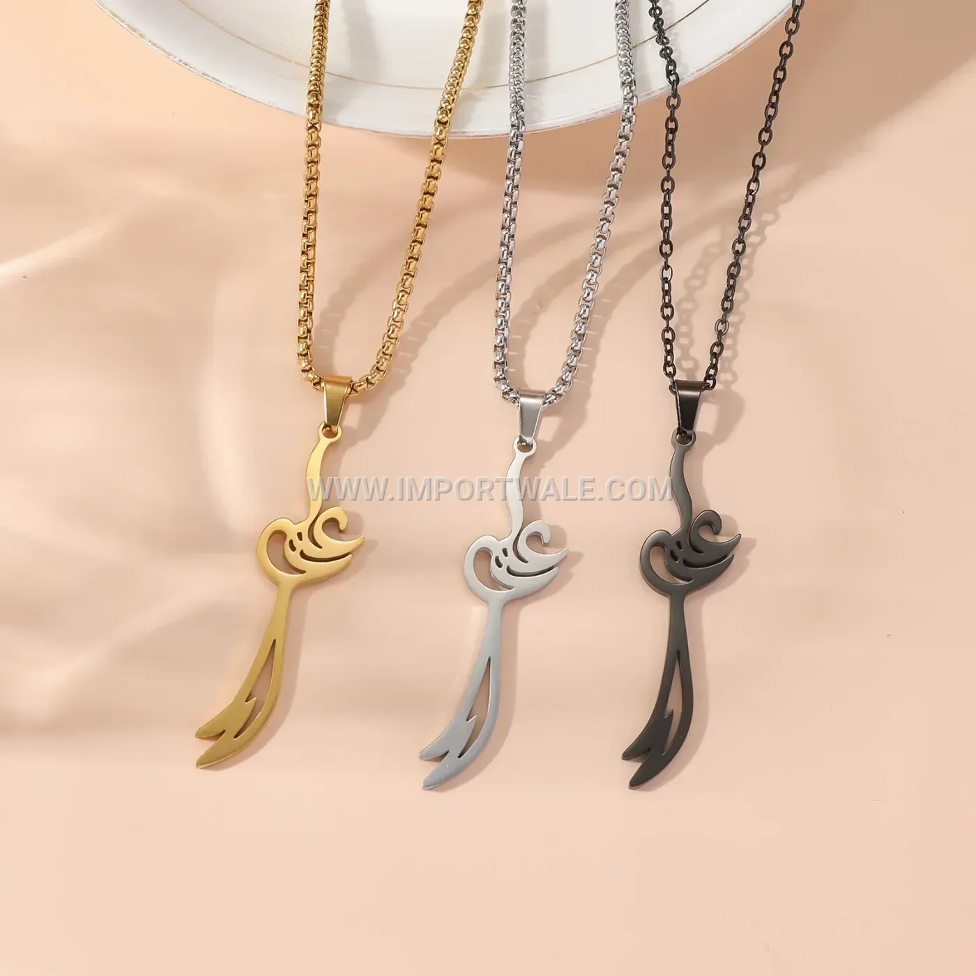 Minimalist Stainless Steel Zulfiqar Sword Pendant Necklace