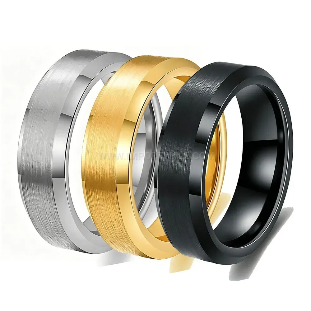 Chic Brushed Metallic Stainless Steel Band Ring