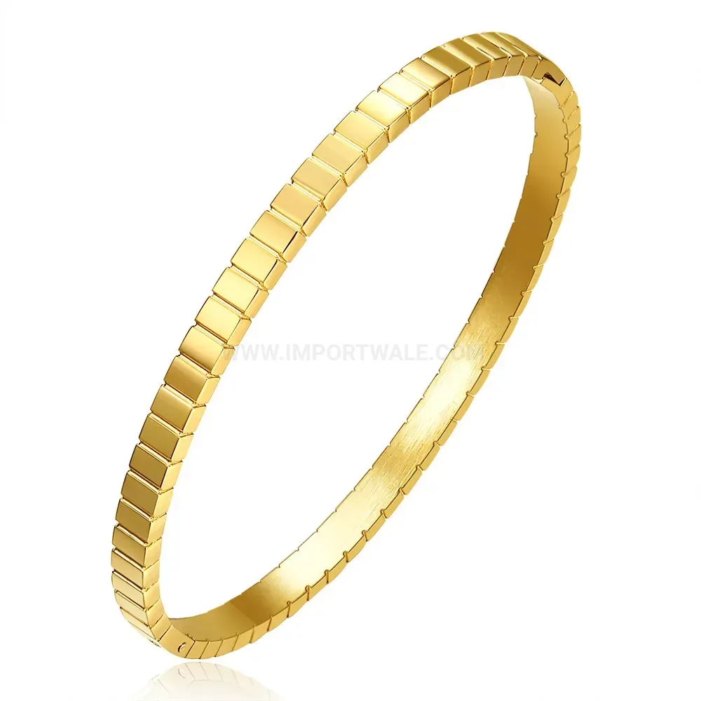 Bold Sleek 304 Stainless Steel Round Bangle Bracelet