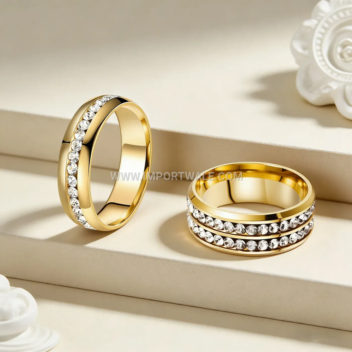Black Stainless Steel Shell Inlay Triple Stripe Ring