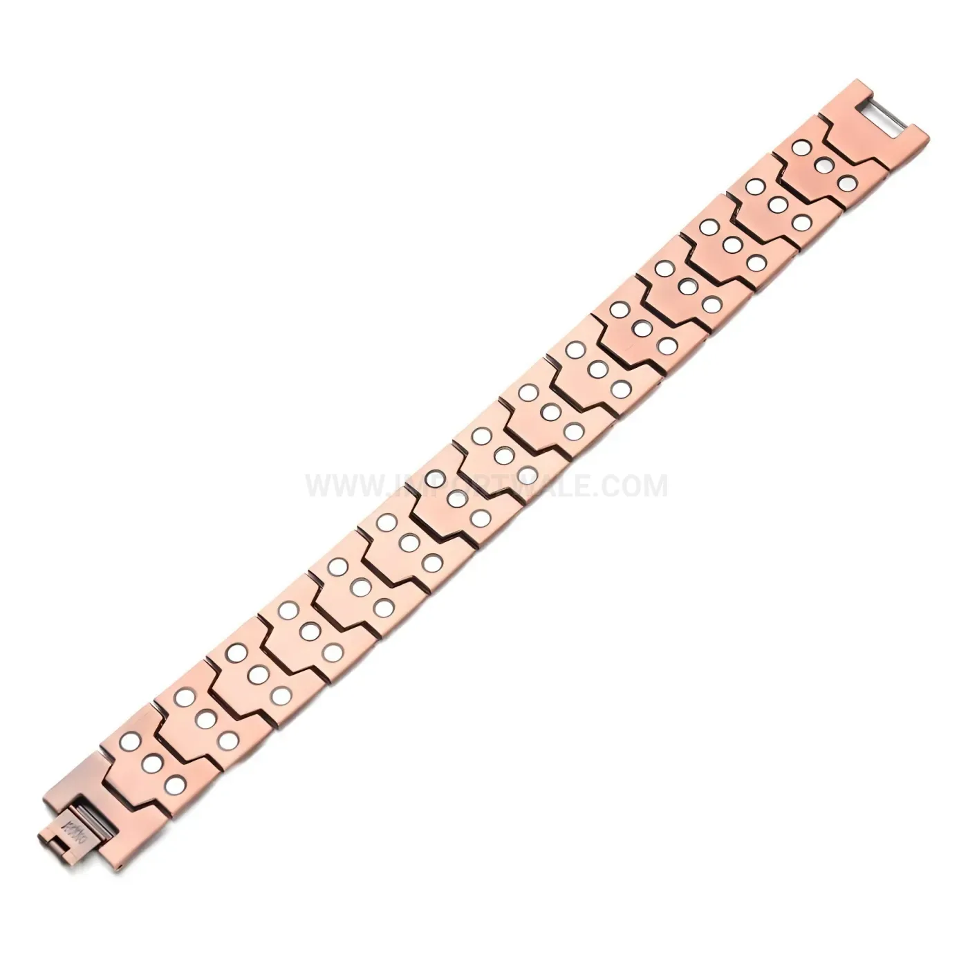 Bold Pure Copper Vintage Textured Bio Magnetic Bracelet Set